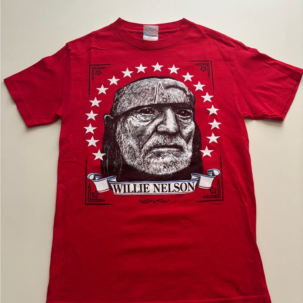 Willie Nelson Red Graphic T-Shirt